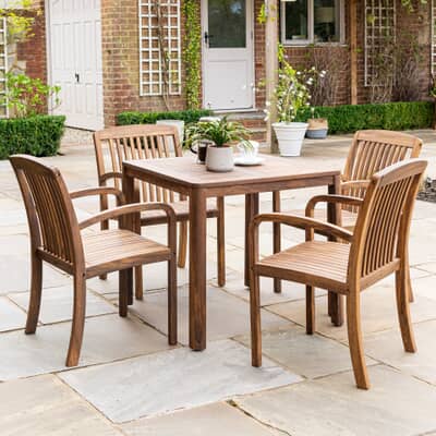 Alexander Rose Bolney 4 Seat Dining Set with Square Table