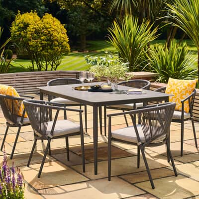 Alexander Rose Kyoto 6 Seat Rectangular Dining Set