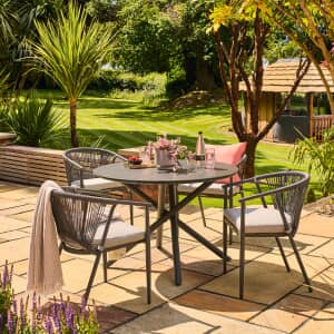 Alexander Rose Kyoto 4 Seat Round Dining Table Set