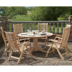 Alexander Rose Bengal Roble 6 Seat Recliner Dining Set