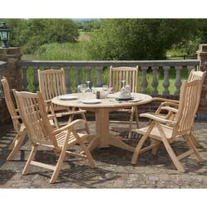 Alexander Rose Bengal Roble 6 Seat Recliner Dining Set