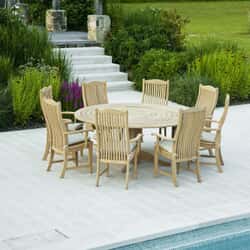 Alexander Rose Bengal Roble Round 8 Seat Dining Set