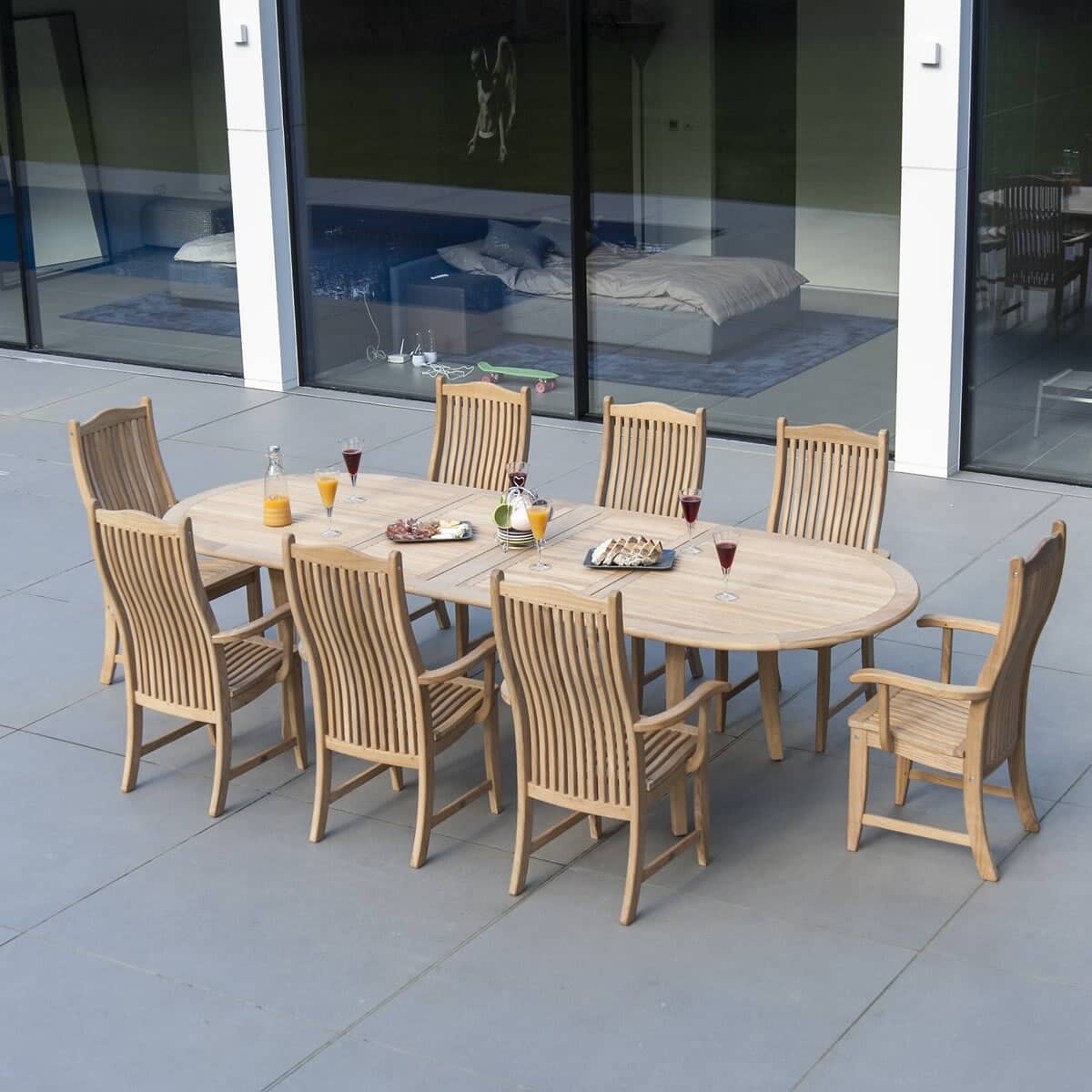 Alexander Rose Roble 8 Seat Bengal Extending Set (AROBSET17) Garden Furniture World