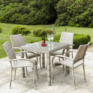 Alexander Rose Ocean Pearl 4 Seater Square Dining Set