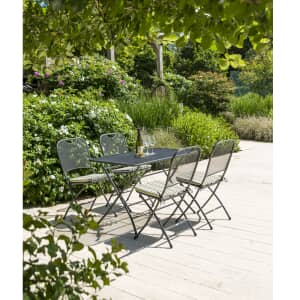 Alexander Rose Portofino 4 Seat Folding Chair and Dining Table Set