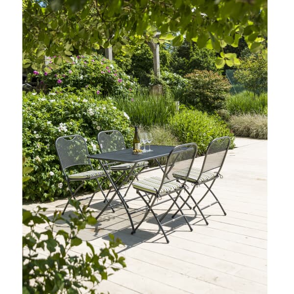 Alexander Rose Portofino 4 Seat Folding Chair and Dining Table Set