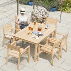 Alexander Rose Tivoli Roble Stacking 6 Seat Rectangular Dining Set