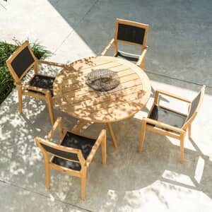 Alexander Rose Tivoli Roble 4 Seat Round Dining Set
