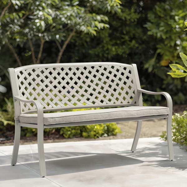 Bramblecrest RHS Bridgewater 155cm Bench inc Cushion - Stone
