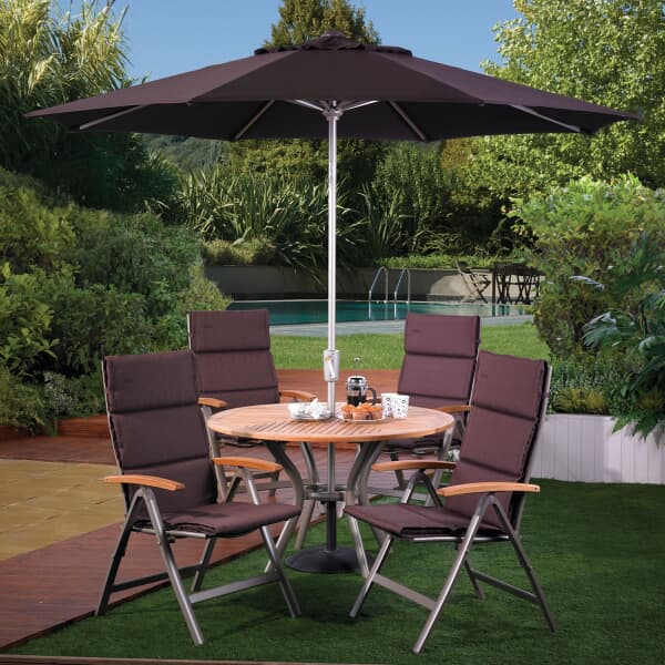 Hartman Brisbane Teak 150cm 6 Seat Set Taupe (BRIS11SET03) Garden