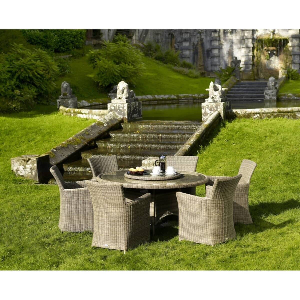 Bramblecrest Sahara 150cm Round 6 Seat Set (BSAHSET04A) Garden