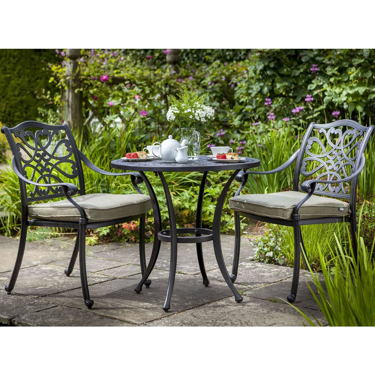 2 seater aluminium bistro set