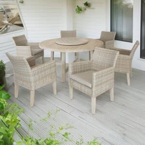 Kettler Cora Wicker 6 Seat Round Dining Set
