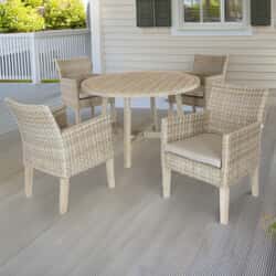 Kettler Cora Wicker 4 Seat Round Dining Set