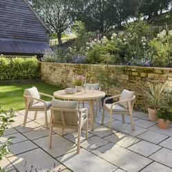 Kettler Cora Rope 4 Seat Round Dining Set With Weather Proof Cushions