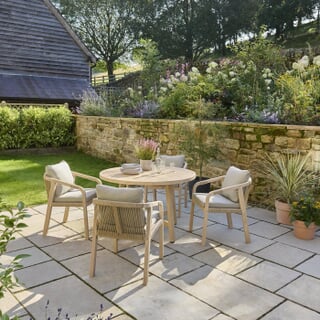 Kettler Cora Rope 4 Seat Round Dining Set With Weather Proof Cushions