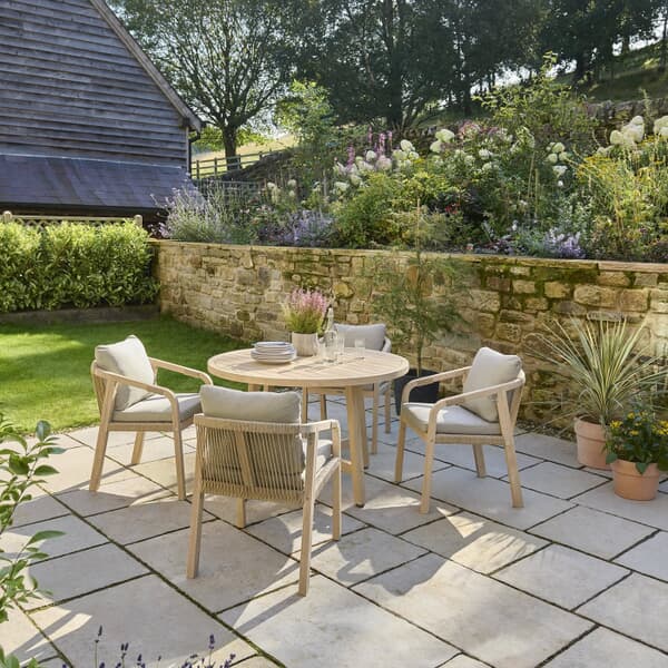 Kettler Cora Rope 4 Seat Round Dining Set With Weather Proof Cushions