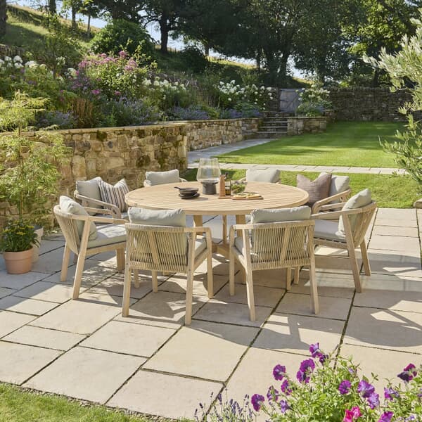 Kettler Cora Rope 8 Seat Round Dining Set With Weather Proof Cushions