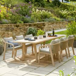Kettler Cora Rope 6 Seat Rectangular Dining Set With Weather Proof Cushions