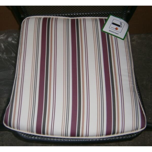 Purple Stripe Seat Pads 45 x 45cm (Set of 6) (CUS3) Garden
