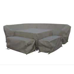Bramblecrest Zurich Modular Sofa with Square Adjustable Casual Dining Table  2 Benches Covers