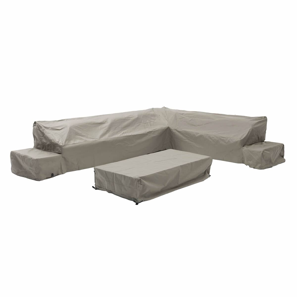 Bramblecrest Vilamoura Rectangle Modular Sofa with Rectangle Coffee Table Set Covers- Long Left - Khaki