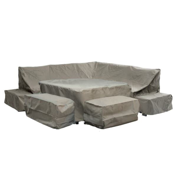 Covers For Bramblecrest Vilamoura Square Modular Sofa with Square Piston Table 2 Benches Set In Khaki