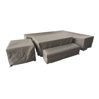 Bramblcrest Cover For Tuscan San Marino Lrge Rect Modular Sofa with Firepit Table Bench Chair Set Long Left