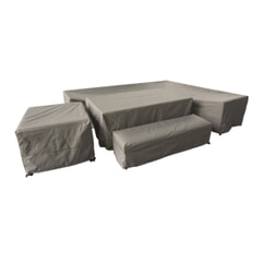 Bramblcrest Cover For Tuscan San Marino Lrge Rect Modular Sofa with Firepit Table Bench Chair Set Long Left
