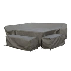 Bramblecrest Aluminium L-Shape Sofa with Rectangle Table Set Covers - Long Right - Portofino / La Rochelle