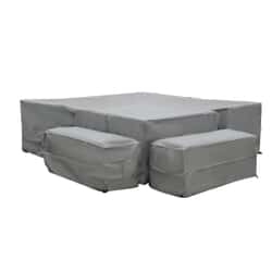 Bramblecrest Mauritius Square Corner Sofa with Dual Height Table and 2 Benches Set Covers