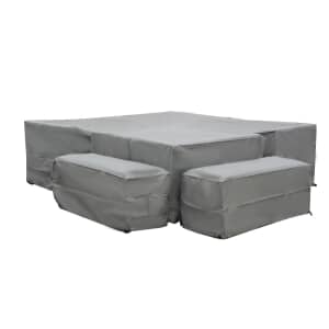 Bramblecrest Mauritius Square Corner Sofa with Dual Height Table and 2 Benches Set Covers