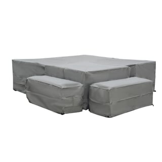 Bramblecrest Mauritius Square Corner Sofa with Dual Height Table and 2 Benches Set Covers