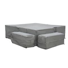 Bramblecrest Mauritius Square Corner Sofa with Dual Height Table and 2 Benches Set Covers