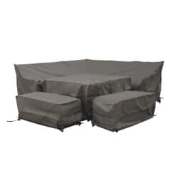 Bramblecrest Rattan Square Corner Sofa with Dual Height Table and 2 Benches Covers