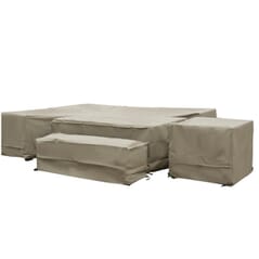 Bramblecrest Aluminium L-Shape Sofa Set with Bench  Chair Covers