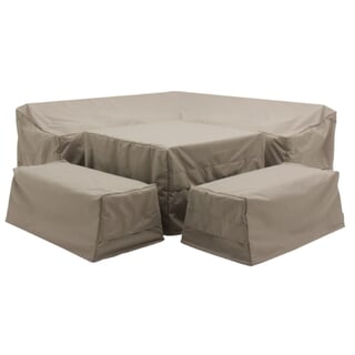 Bramblecrest Prague Square Sofa with Adjustable Piston Table And 2 Benches Covers Set Khaki