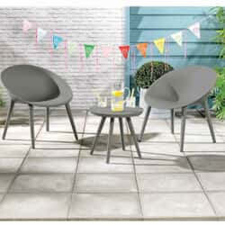 Living Moon 2 Seat Bistro Set Dark Grey