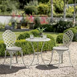 Bramblecrest RHS Bridgewater Compact Bistro Set inc Cushions - Stone