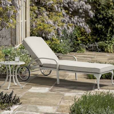 Bramblecrest RHS Bridgewater Lounger inc Cushion and Coffee Table - Stone