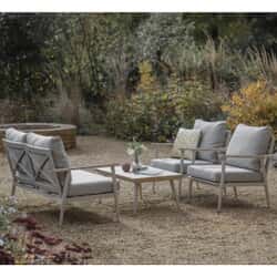 Bramblecrest RHS Wisley 2 Seat Sofa Casual Dining Set with Coffee Table - Mocha