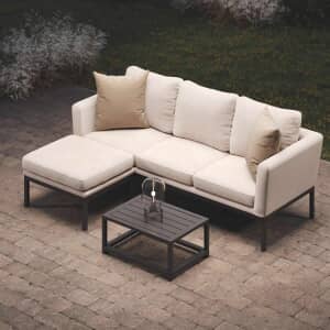 Maze Pulse Chaise Sofa Set Oatmeal Outdoor Fabric