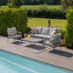 Maze Florence Rope Weave 3 Seat Sofa Set - Cool Linen