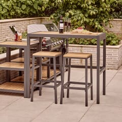 LG Outdoor Sanctuary Outdoor Kitchen Bar Table and Bar Stools