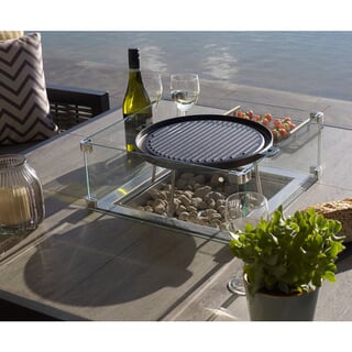 Bramblecrest Griddle with Square Bracket For Square Casual Dining Table with Firepit