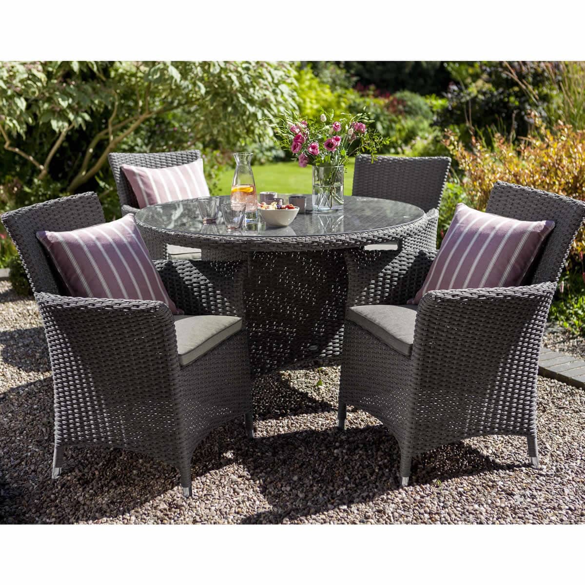 Hartman Appleton 4 Seat Set - Slate/Stone (Grey Rattan) - (HAPPSET07