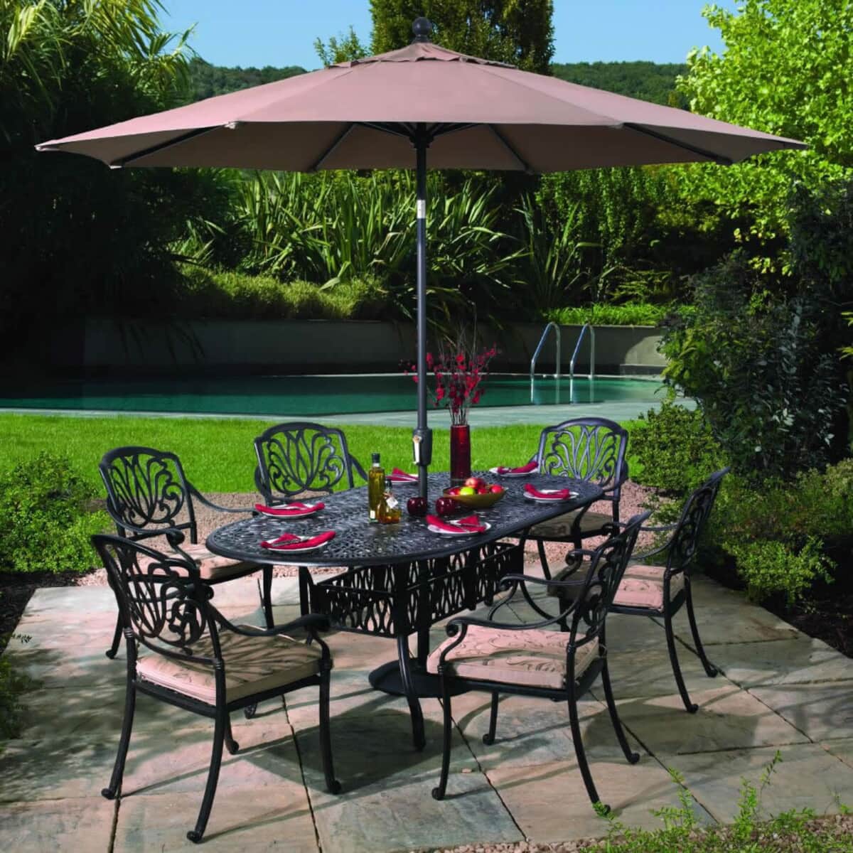 Hartman 2.15m Amalfi Oval 6 Seat Set (HARSET38) - Garden Furniture World