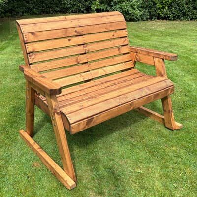 Charles Taylor 2 Seat Wooden Rocker Bench