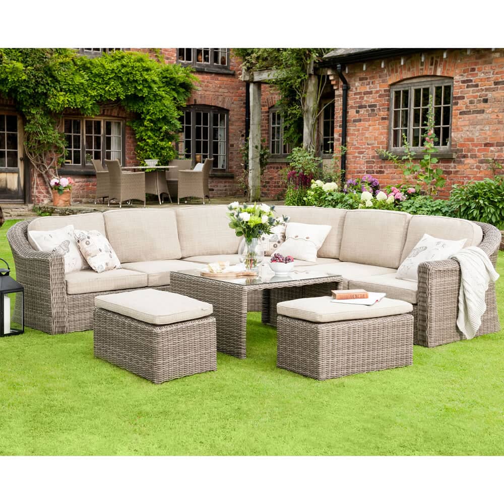 hartman bali corner garden sofa fire pit set