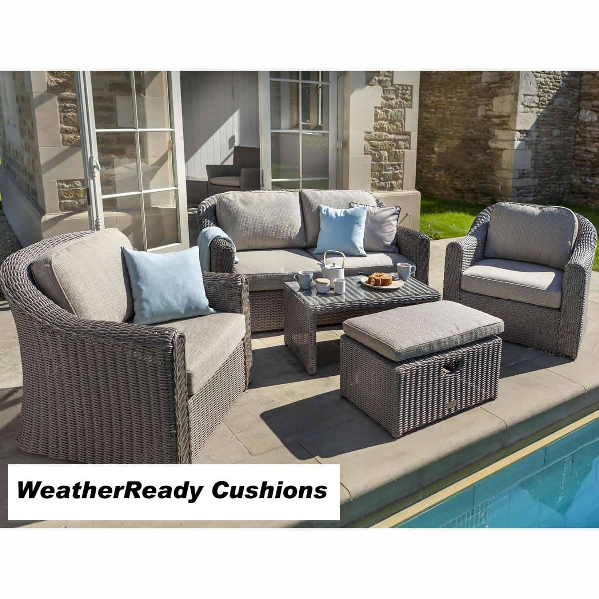 Hartman Bali Lounge Set - Birch Weatherready Tweed - (hbaliset1705 